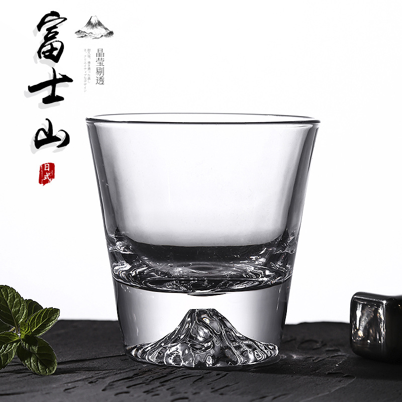 富士山杯中古冰山杯日式ins风观山杯家用茶杯威士忌酒杯洋酒杯子