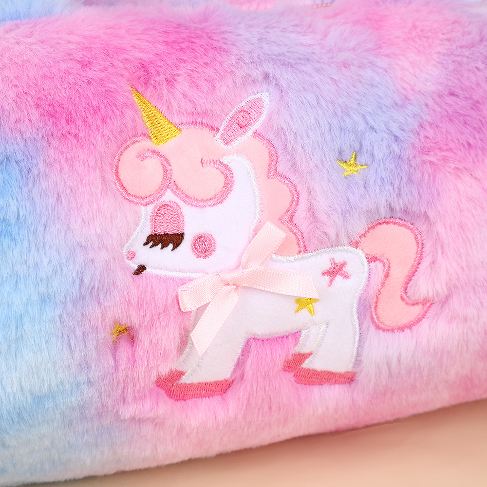 Nuevo cartón de dibujos animados portátil diagonal bolsas de hombro unicornio bolsas de juguetes de peluche para niños agarrar muñecas bolsas de regalo