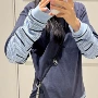 圆领宽松条纹长袖女卫衣