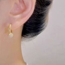 新款爆款镶嵌星豆圈圈耳环女轻奢高级感小钻球耳扣耳饰