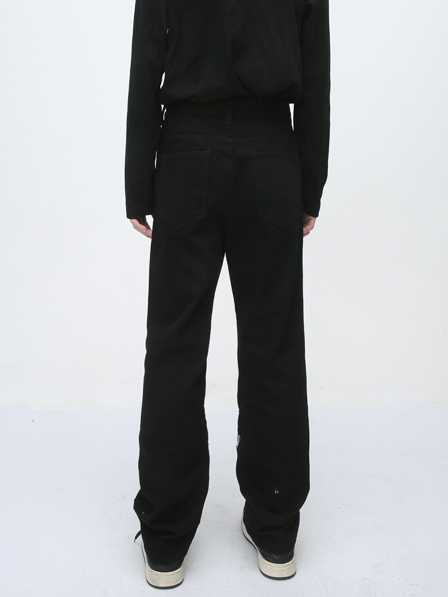 Mtlclothes ropa de hombre | 2024 cuatro estaciones nueva cremallera decoración ins moda marca diseño jeans hombres