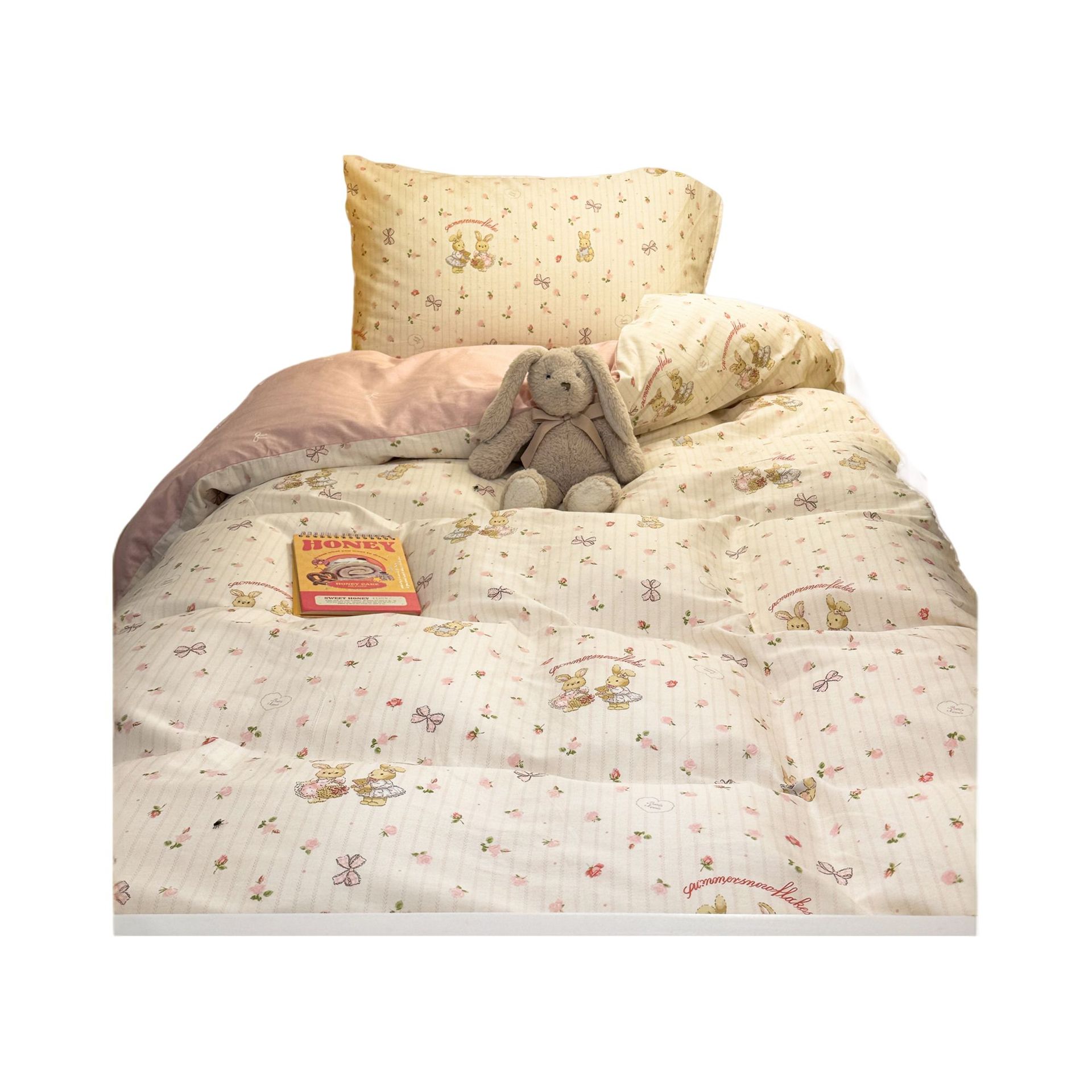 Ropa de cama de tres piezas para dormitorio de estudiantes de algodón puro 100% algodón, ropa de cama para dormitorio individual y doble, juego de cuatro piezas