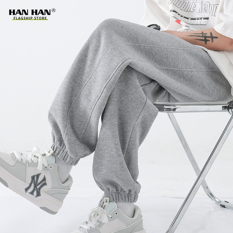 Men's pants spring and autumn 2026 new sports pants, men's gray casual pants, men's autumn jogger sweatpants