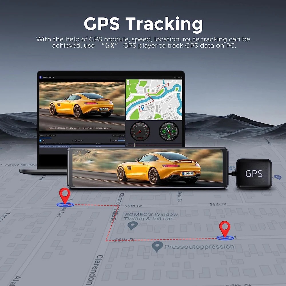 4 record panoramic driving recorder 4G Android 10 navigation Bluetooth remote monitoring 4 record with show overseas cross-border