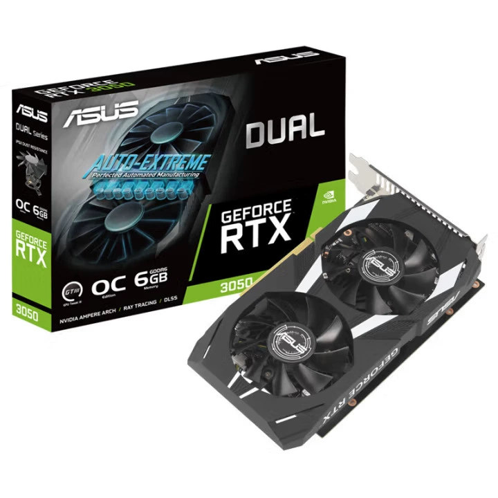 Hua/Shuo RTX3050 O6G Snow Leopard DUAL игровая видеокарта для сборки ПК, дискретная