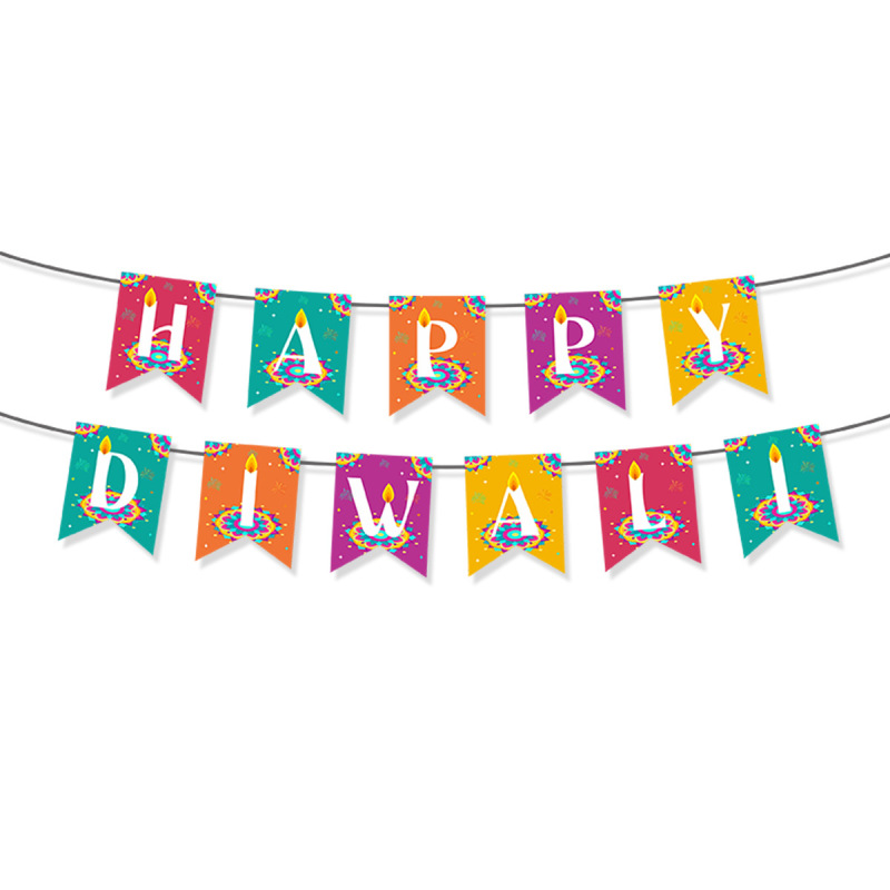 HAPPY DIWALIアルファベットプルフラワーインド排灯節パーティーパーティー配置横断幕スパイラルペンダント|undefined