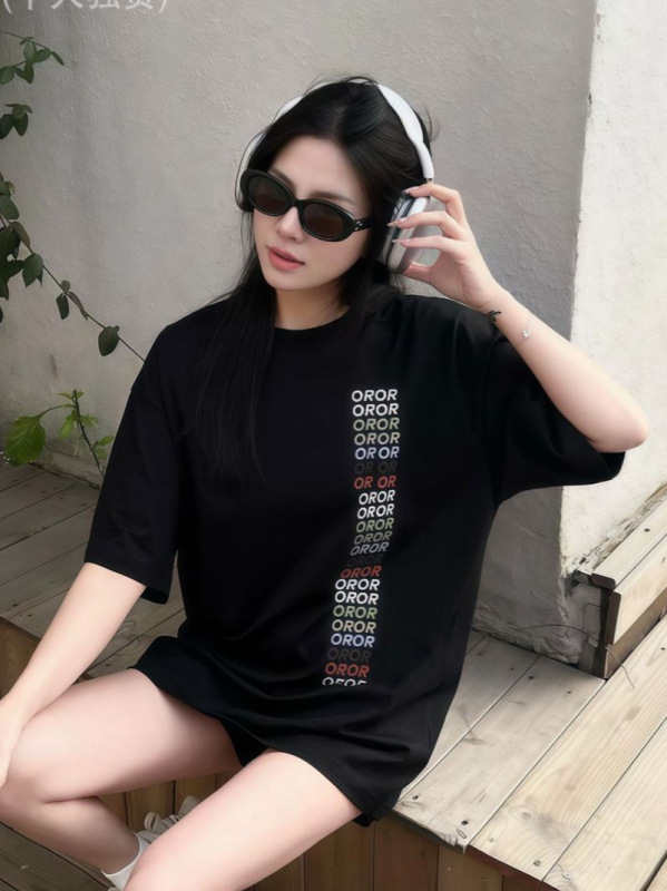 D家高品质25新款竖条彩虹LOGO印花短袖CD潮牌T恤男女重磅百搭纯棉|undefined