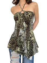 W 18380 Leopard Print Halter Top ���ƹҲ����� �羳��Ӧ