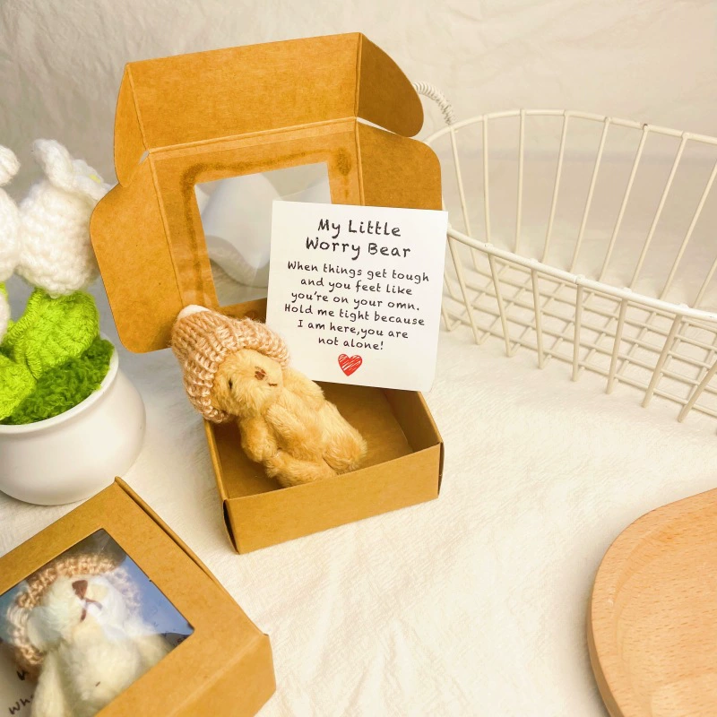 Mini Plush Teddy Bear in Box跨境口袋泰迪熊迷你毛绒熊盒装礼物