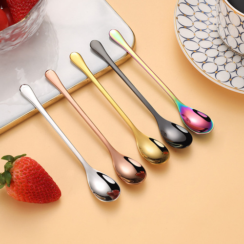 304 stainless steel fruit fork creative ice cream dessert small spoon seasoning coffee honey stirring spoon mooncake fork