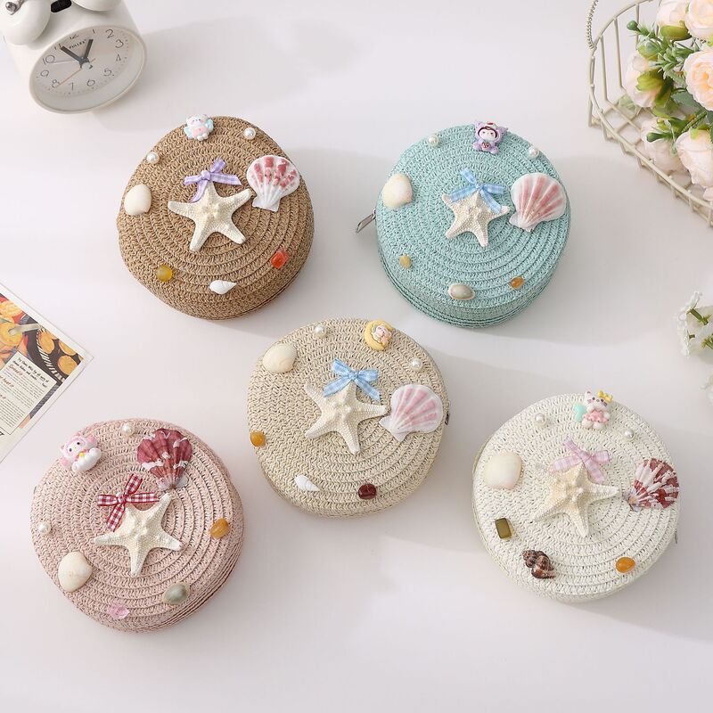 Summer Woven Starfish Crossbody Bag Handmade Handbag Student Mini Children's Coin Purse Tourist Souvenir Summer Woven Starfish Crossbody Bag Handmade Handbag Student Mini Children's Coin Purse Tourist Souvenir