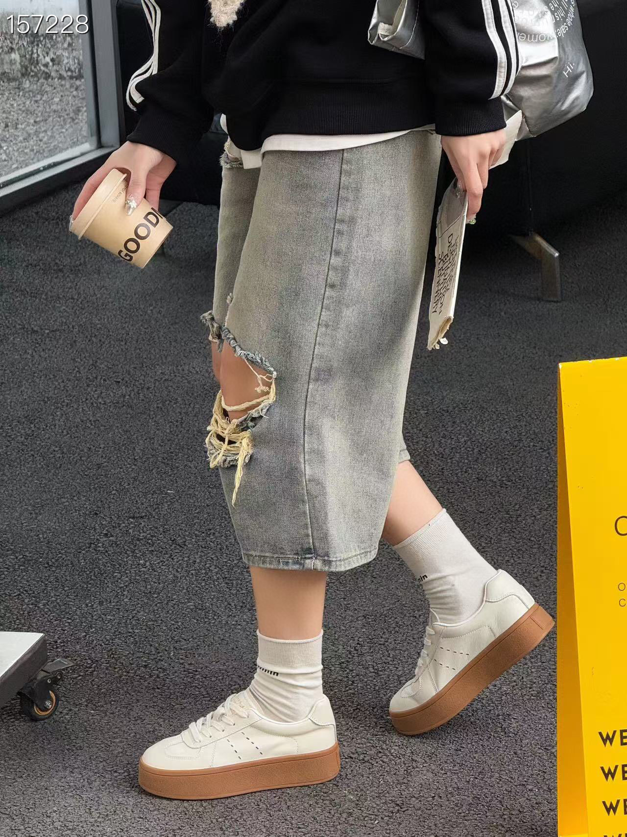 Giày sneaker nữ đế dày da thật mới mùa xuân 2025 tăng chiều cao đế mềm chống trượt — Trắng/nền mơ, Màu trắng chi tiết 3