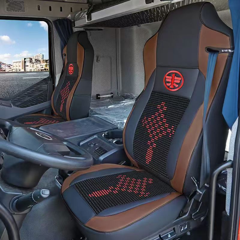 Modified Universal, Jiefang Seat cushion, seat cover - high-end-chinese-knot-ice-silk-black-coffee-separate-driver-seat-piece