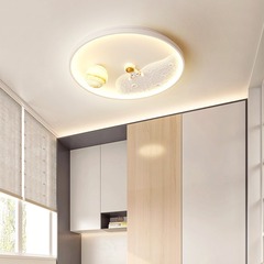 Full Spectrum Children's Room Lamp for Boys Astronaut Space Explorer Bedroom Lamp Creative Cartoon Planet Girl Ceiling Light Fixture