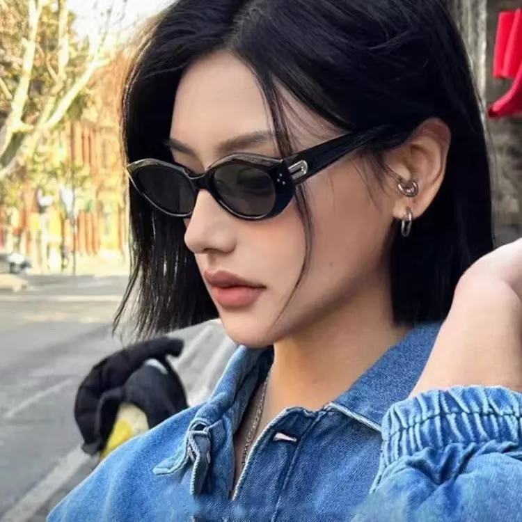 2025新款复古gm墨镜女款猫眼小脸高级感网红防紫外线方圆脸太阳镜|undefined