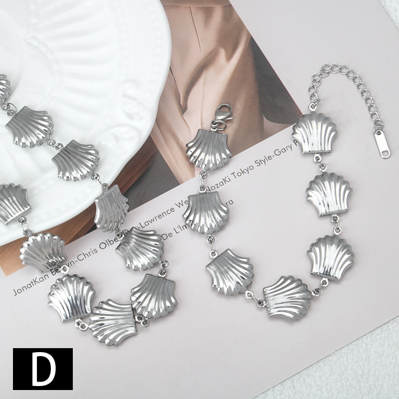 Collier et bracelet papillon coquillage en acier inoxydable_voghion.com