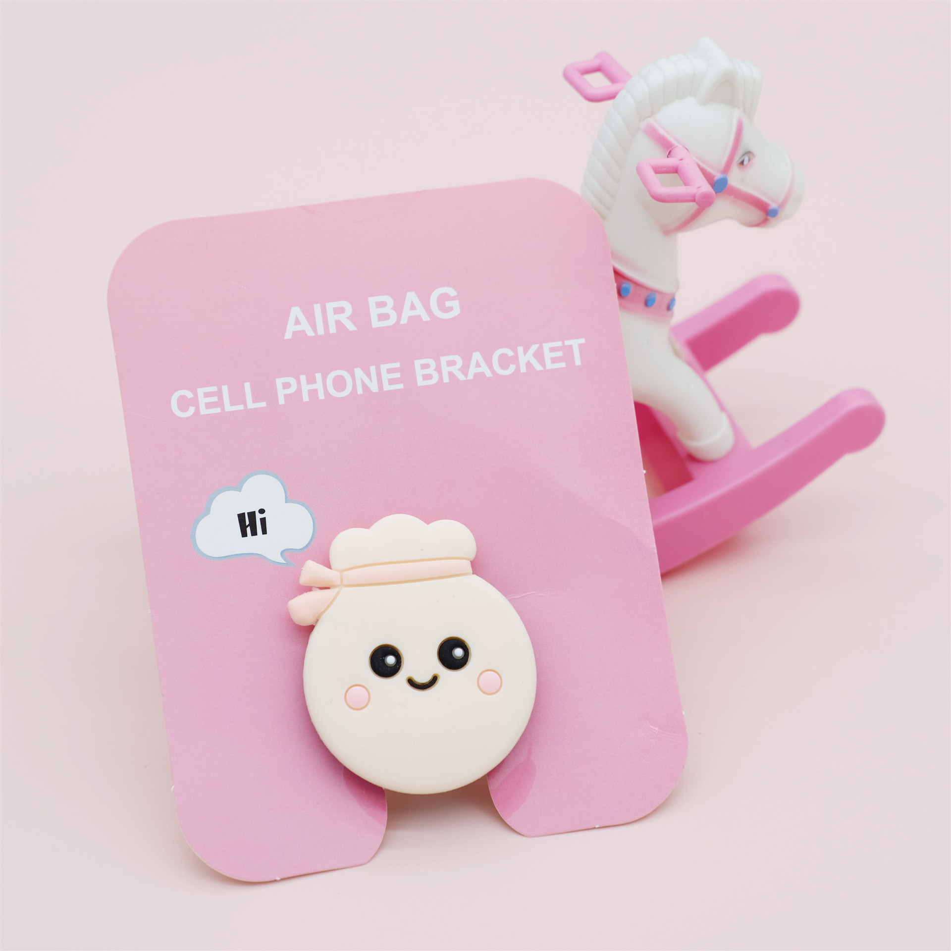 Airbag de dibujos animados soporte de teléfono móvil retráctil creativo personalizado escritorio plegable adhesivo perezoso soporte pequeño multifuncional