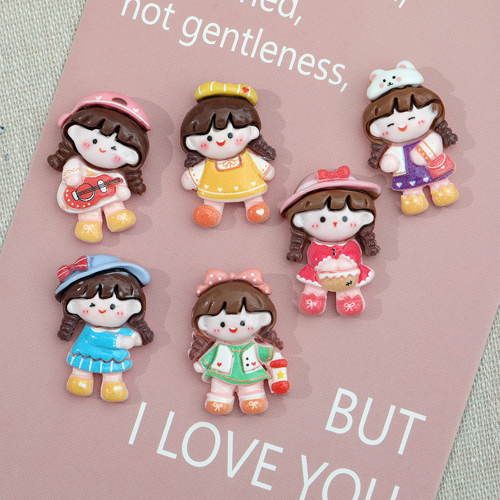 Festival de dibujos animados chica resina accesorios DIY crema pegamento horquilla zapatos papelería llavero material hecho a mano al por mayor