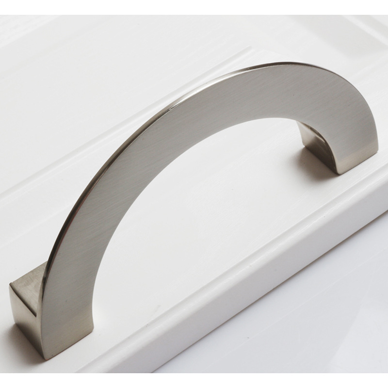 現代簡約對開半圓鋅合金拉手床頭櫃衣櫃抽屜實心門把手五金配件