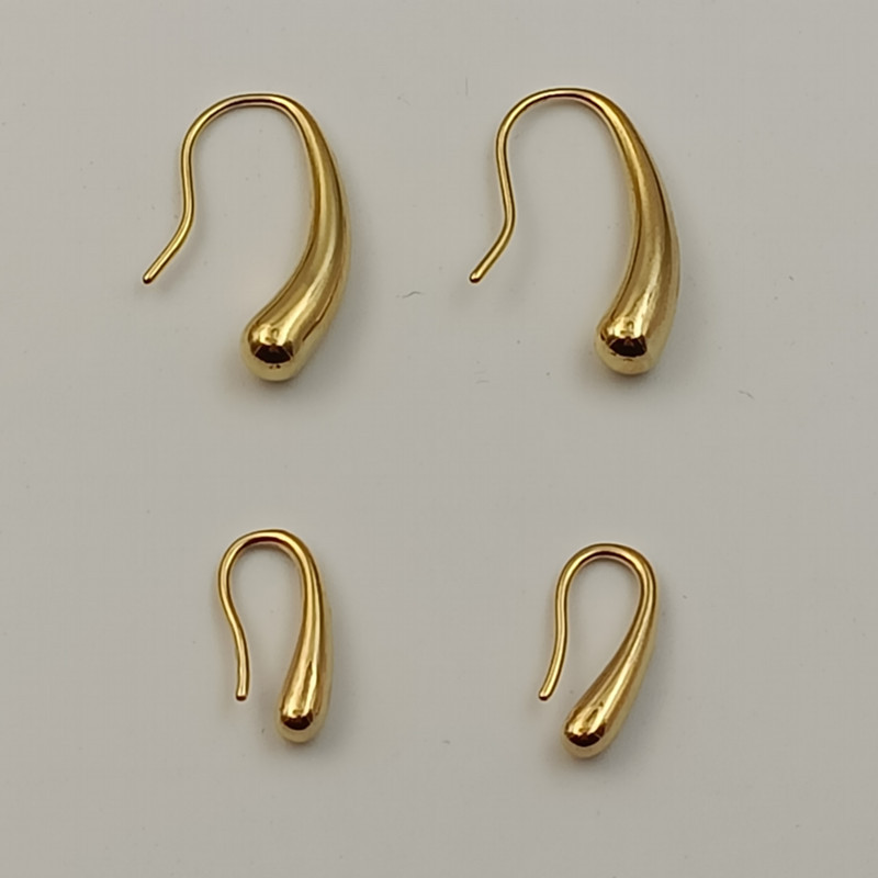 New Korean Style Stainless Steel Drop-Shaped Versatile Earrings, Cool Style Niche Design Titanium Steel Earrings