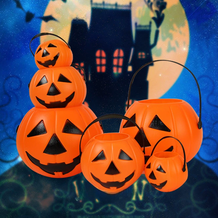 Ручной тыквенный ведерко, PVCHalloween светильник-лайт, маленький/мелкий/крупный, детский держатель конфет