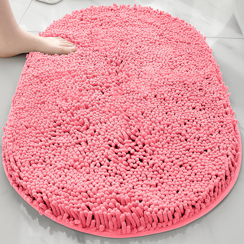 Alfombra absorbente de baño de chenilla ovalada Alfombra de pie de puerta de baño Alfombra antideslizante de entrada de baño Alfombra de dormitorio