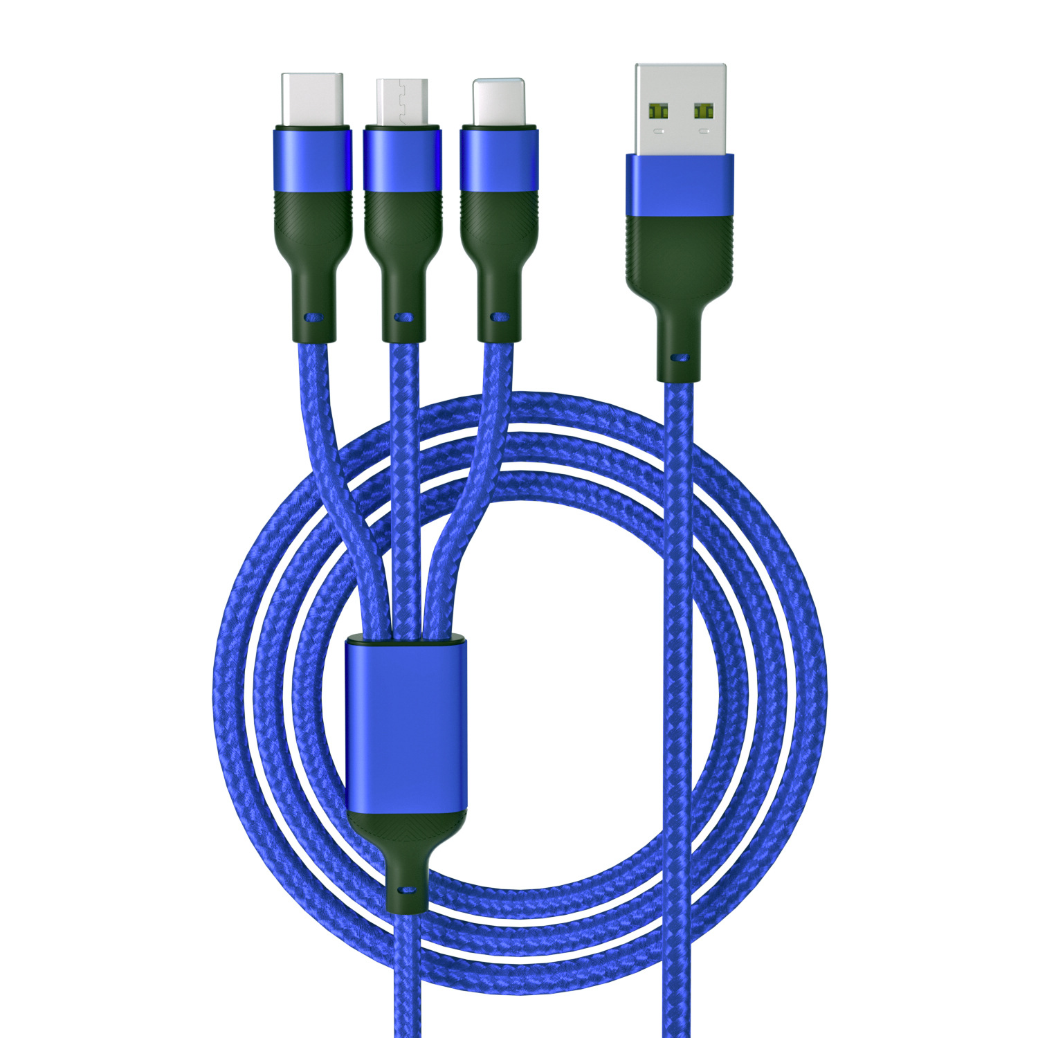 100w超速充データ線三合一6aフラッシュ充電印字ロゴ小プレゼント一引き三編み充電線