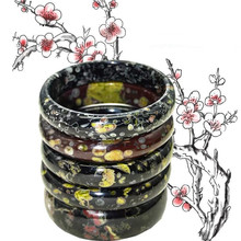 洛阳桃花玉手镯 古典中国风梅花玉石玉镯 含磁养生手饰礼品直播货