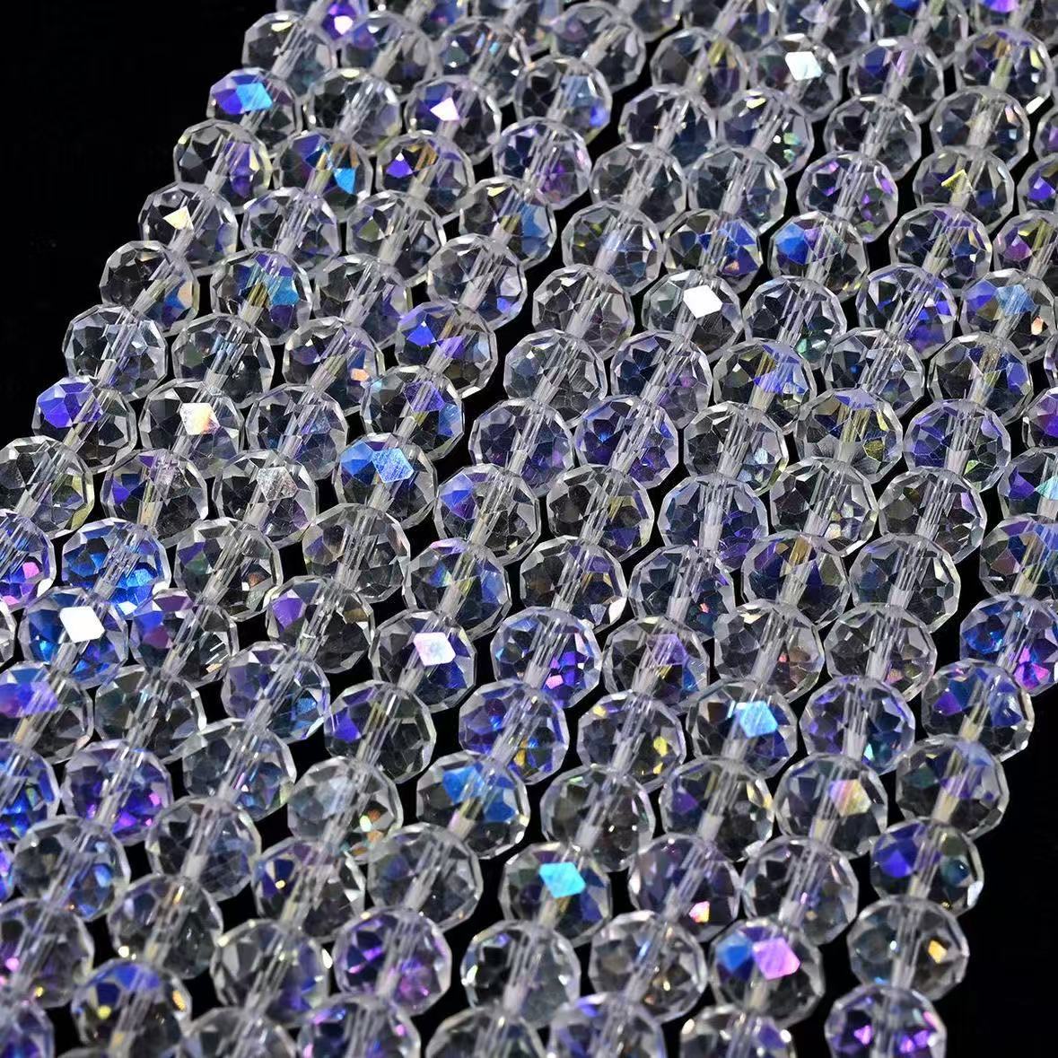 3/4 / 4 / 6 / 8 / 10 tarjetas de cristal de vidrio 4mm cuentas esferas cuentas transparentes de importación color pulsera DIY collar