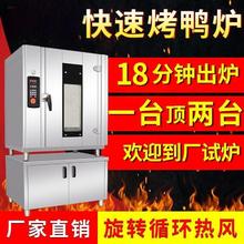 电热烤鸭炉智能热风烧鸭炉不锈钢燃气烧鹅炉商用自动旋转烤鸡