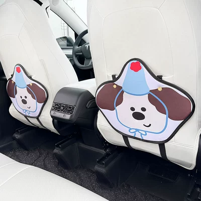Cartoon puppy cartoon car anti-kick pad universal rear seat seat back anti-dirty protective pad car rear seat protective pad (Chair back anti-kick pad) - cartoon-puppy-anti-kick-pad-2-sheets