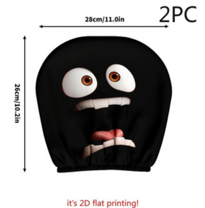 Polyester Fabric Car Headrest Cover with Funny Print, "Laugh Until Your Stomach Hurts" Design, Universal for Car Interiors, Does Not Shrink in All Seasons
