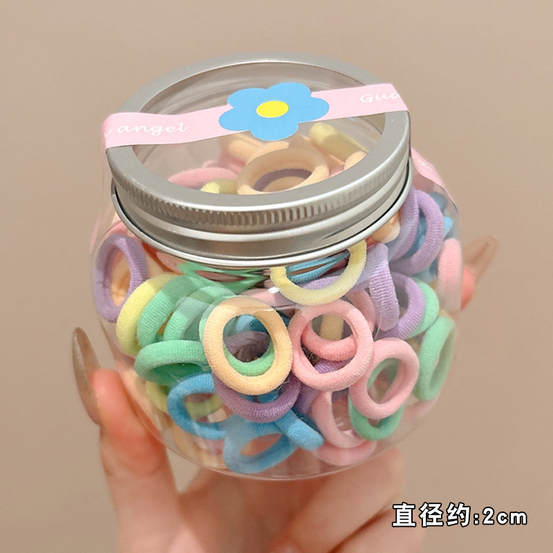 Lazo para el cabello del pulgar de color para niños, niña atada a la cuerda para la cabeza, banda de goma elástica alta, el bebé no daña el cabello, tocado de cuerda para el cabello