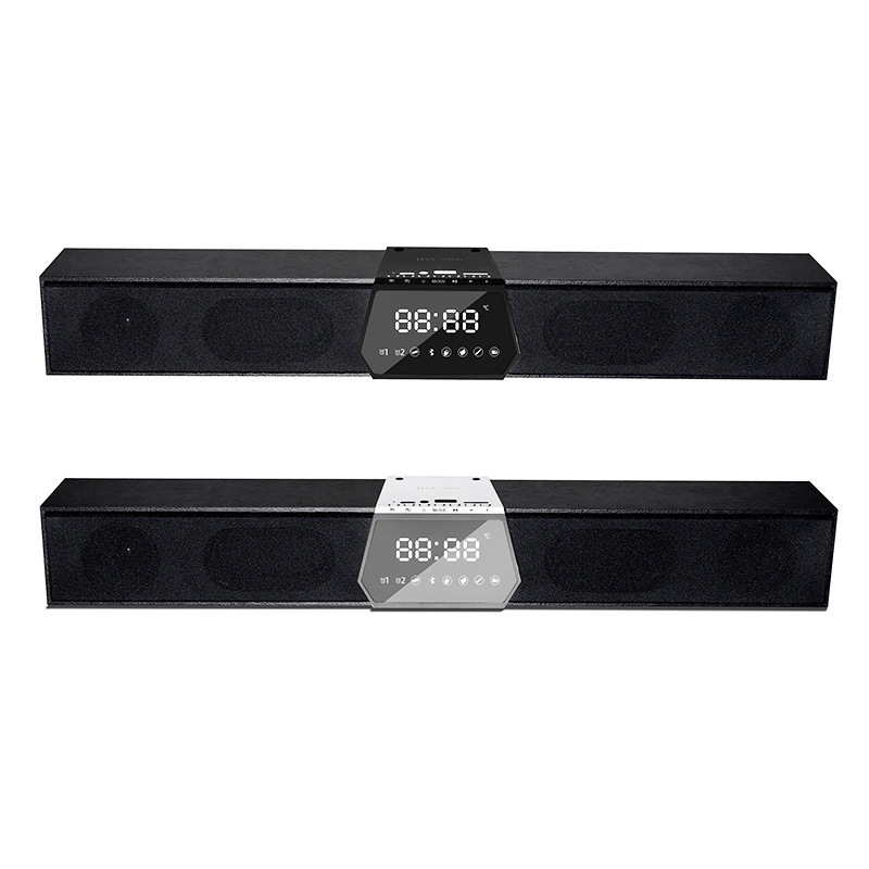 JDA-2006 new bar Wireless Bluetooth audio alarm clock display heavy subwoofer plug TF card high sound quality speaker