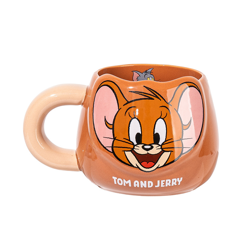 Taza de gato y ratón Taza de café de cerámica Taza para beber para el hogar Regalos de cumpleaños de alto valor para niñas