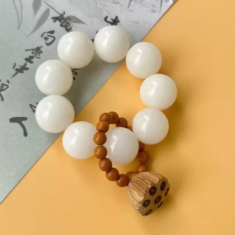 天然白玉菩提根小手捻指尖盘玩绕指柔莲蓬猫爪吊坠文玩解压菩提子|undefined