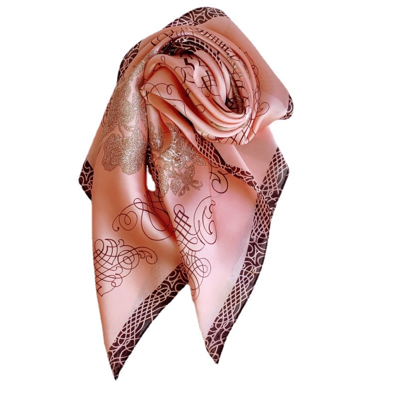 China viento pequeño bufandas cuadradas bufandas de seda triangulares mujeres retro estereoscópicas con camisa de cuello bufandas delgadas 70x70