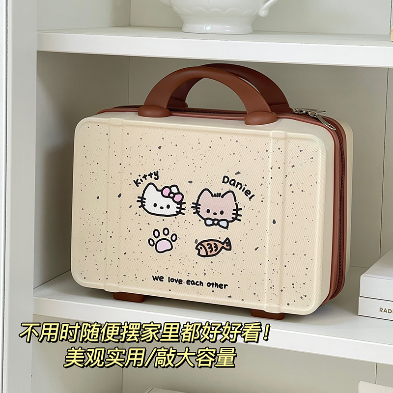 Caja de maquillaje original lindo gatito, corazón de la niña, nuevo tipo de bolsa de maquillaje portátil de gran capacidad, caja de almacenamiento, bolsa de lavado de viaje