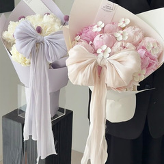 フランス風パール光沢雪絹生地 花束DIYリボン飾り花材卸売 越境人気商品