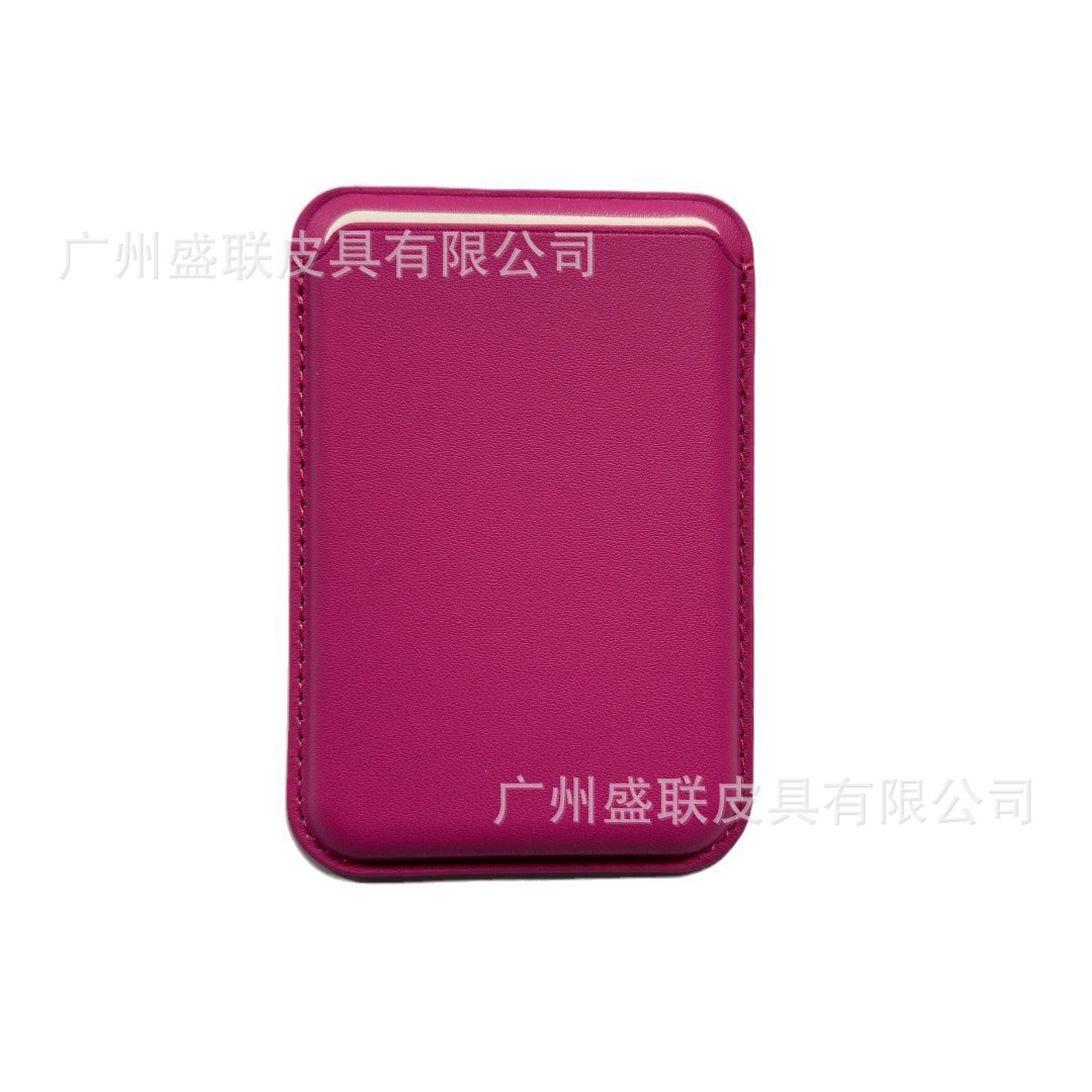 Cuero de absorción magnética pu cartucho de tarjetas de animación Magsafe Apple ip12 - 17 portador de tarjetas transfronterizas para teléfonos móviles se puede fijar logotipo de crédito