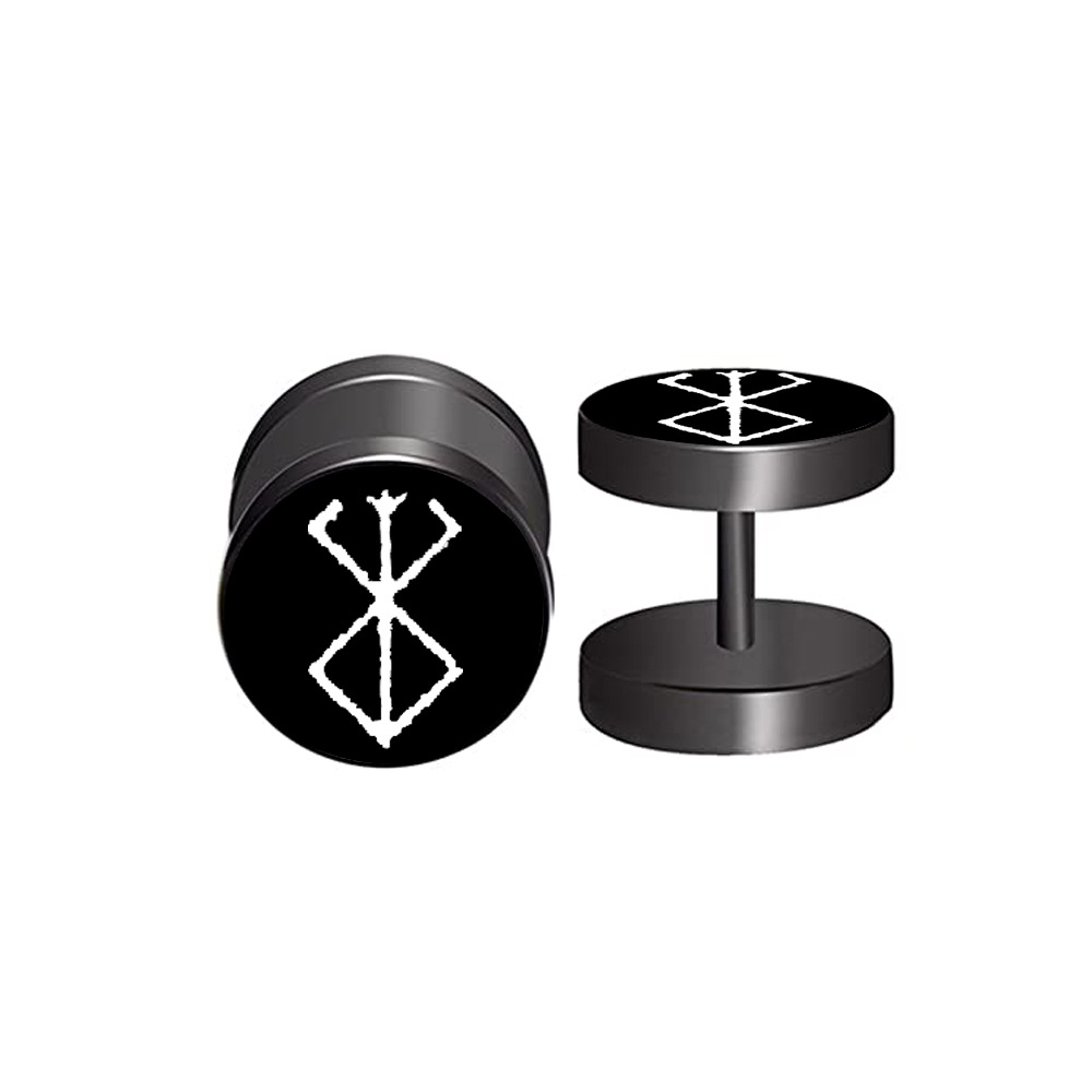 Pendientes de hombre con forma de mancuerna en acero_voghion.com
