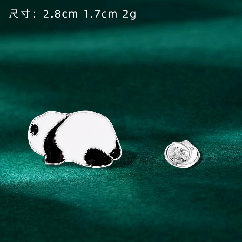 Panda lying on left side