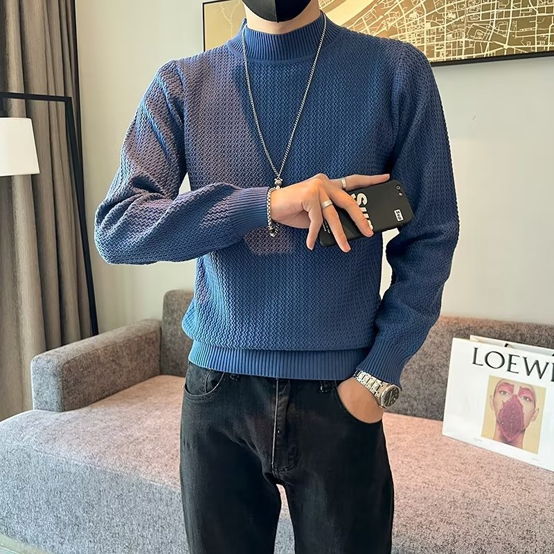 Demi-season solid color base Japanese trend knitted sweater for…