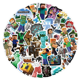 55 games my world Minecraft cartoon graffiti stickers luggage cup skateboard stickers wholesale