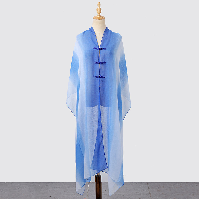 Chal Bufanda Verano de alta gama Nuevo estilo exótico Diadema Hebilla Estilo étnico Protector solar Chal con honda