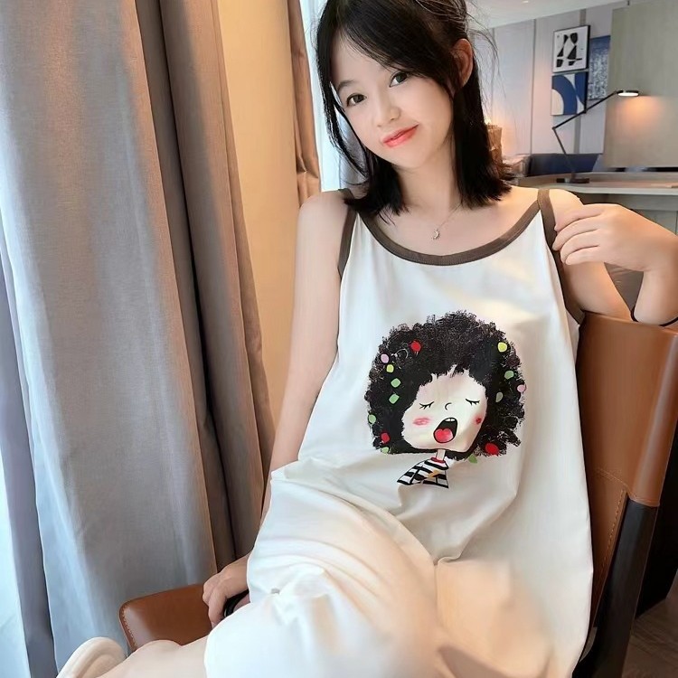 Princess Style Nightgown for Women with Breast Pads, Spring and Autum Cute Korean Style Thin Long-Sleeved Pajamas Dress, Maternity Home Clothes