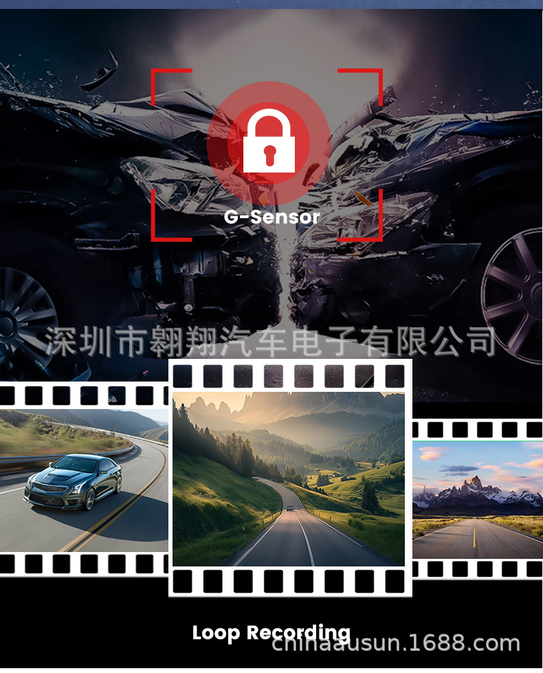 Cross-border 2K HD 4G remote monitoring dashcam with front, middle, and rear recording, night vision, high-definition car recorder