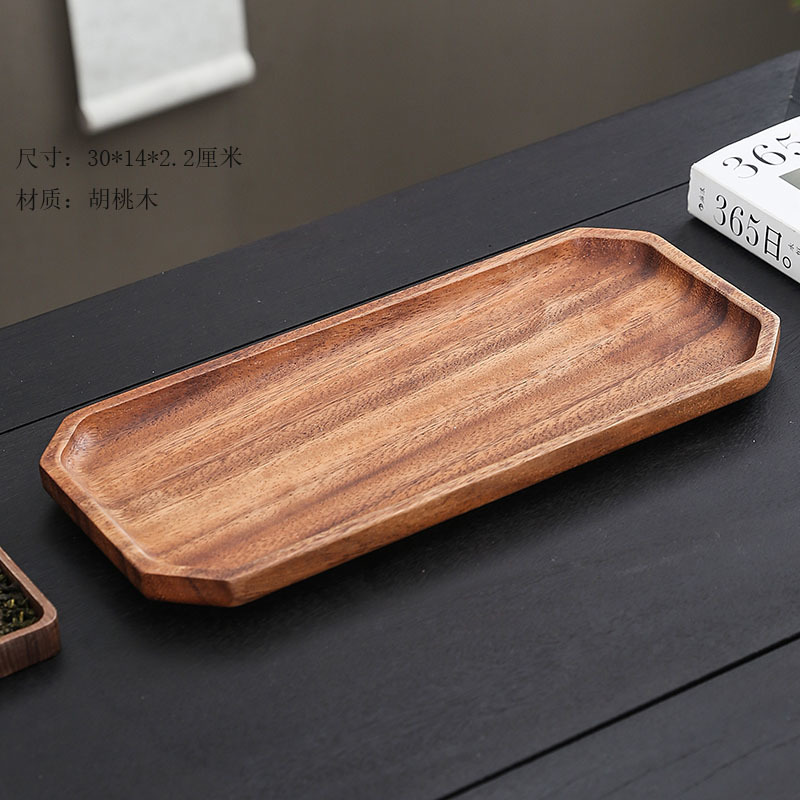 批发穆尼简约相思木实木托盘圆方形椭圆形甜品水果盘饰品|undefined