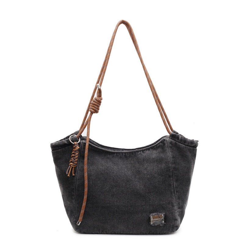 跨境外贸中古牛仔链条子母包丹宁tote vintage耐磨百搭简约休闲包|undefined