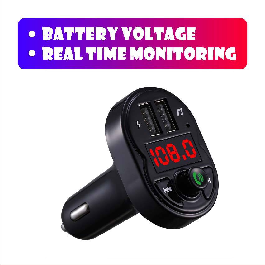 Southeast Asia Cross-Border Independent Station Manufacturer Supply Wireless Car Bluetooth Adapter Hands-Free Call U Disk/Tf Card Broadcast